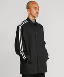アジョバイアジョ(AJOBYAJO)      2-Stripes Oversized Reglan Shirt [Black]