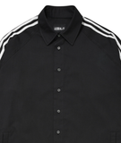 アジョバイアジョ(AJOBYAJO)      2-Stripes Oversized Reglan Shirt [Black]