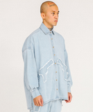 アジョバイアジョ(AJOBYAJO)       Gun Oversized Washed Denim Shirt [Sky Blue]