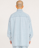 アジョバイアジョ(AJOBYAJO)       Gun Oversized Washed Denim Shirt [Sky Blue]