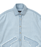 アジョバイアジョ(AJOBYAJO)       Gun Oversized Washed Denim Shirt [Sky Blue]