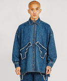 アジョバイアジョ(AJOBYAJO)       Gun Oversized Washed Denim Shirt [Navy]