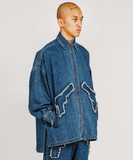 アジョバイアジョ(AJOBYAJO)       Gun Oversized Washed Denim Shirt [Navy]