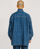 アジョバイアジョ(AJOBYAJO)       Gun Oversized Washed Denim Shirt [Navy]