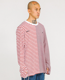 アジョバイアジョ(AJOBYAJO)       Stripe Twofold Long Sleeves T-Shirt [Red]