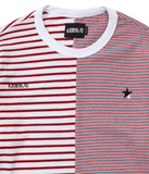 アジョバイアジョ(AJOBYAJO)       Stripe Twofold Long Sleeves T-Shirt [Red]