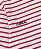 アジョバイアジョ(AJOBYAJO)       Stripe Twofold Long Sleeves T-Shirt [Red]