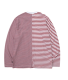 アジョバイアジョ(AJOBYAJO)       Stripe Twofold Long Sleeves T-Shirt [Red]