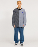 アジョバイアジョ(AJOBYAJO)       Stripe Twofold Long Sleeves T-Shirt [Blue]