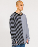 アジョバイアジョ(AJOBYAJO)       Stripe Twofold Long Sleeves T-Shirt [Blue]