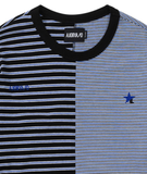 アジョバイアジョ(AJOBYAJO)       Stripe Twofold Long Sleeves T-Shirt [Blue]