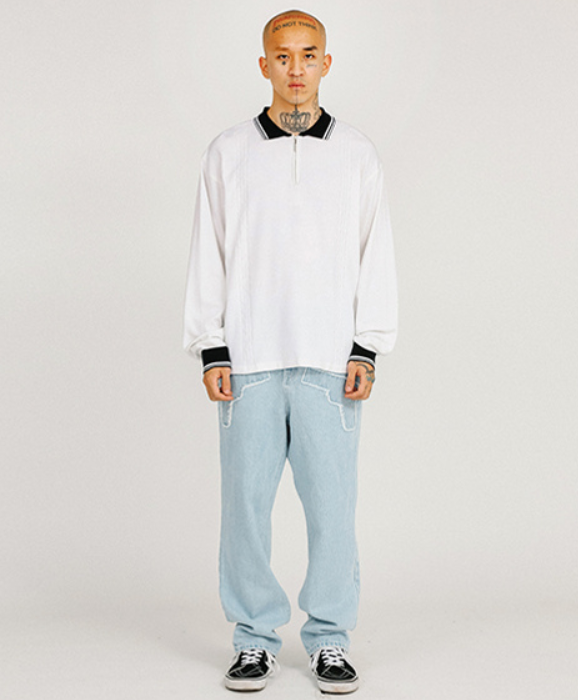 アジョバイアジョ(AJOBYAJO)          Cable Stitch Collar Zip Up [White]