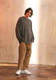 A NOTHING (エーナッシング) VINTAGE P. DYEING CUT-OUT BOX TEE (Brown)