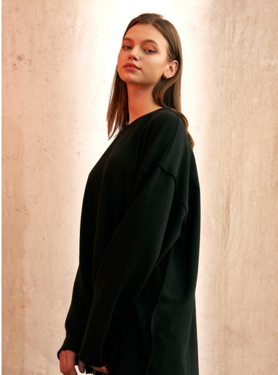 A NOTHING (エーナッシング) VINTAGE P. DYEING CUT-OUT BOX TEE (Black)