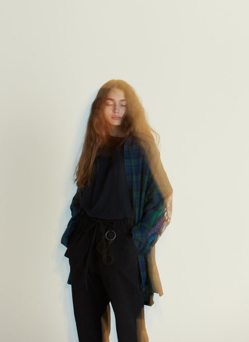 A NOTHING (エーナッシング) DREAMCATCHER DROP-SHOULDER SHIRT (Blue)