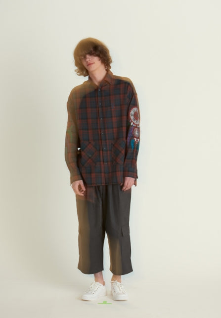 A NOTHING (エーナッシング) DREAMCATCHER DROP-SHOULDER SHIRT (Khaki)