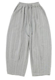 A NOTHING (エーナッシング) DOTTED-STRIPE BALLOON SWEAT PANTS (Gray)