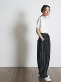 A NOTHING (エーナッシング) DOTTED-STRIPE BALLOON SWEAT PANTS (Black)