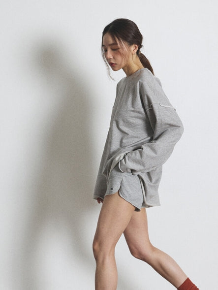 A NOTHING (エーナッシング) VINTAGE P. DYEING CUT-OUT BOX TEE (Gray)