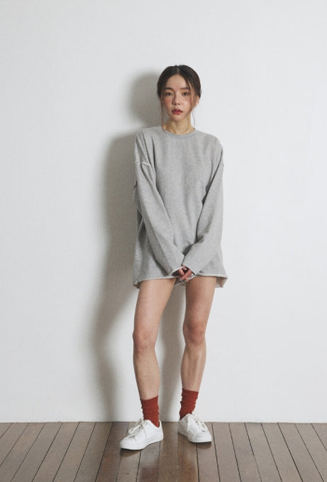 A NOTHING (エーナッシング) VINTAGE P. DYEING CUT-OUT BOX TEE (Gray)