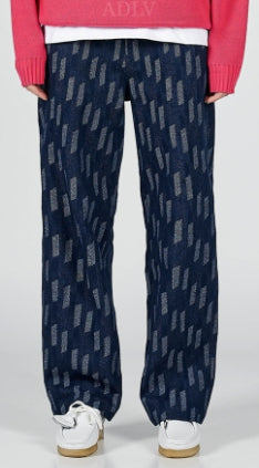 アクメドラビ(acme' de la vie) CUTTED PATTERN WIDE DENIM PANTS DARK BLUE