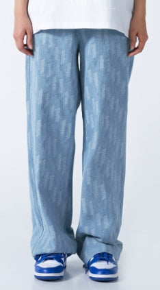 アクメドラビ(acme' de la vie) CUTTED PATTERN WIDE DENIM PANTS LIGHT BLUE