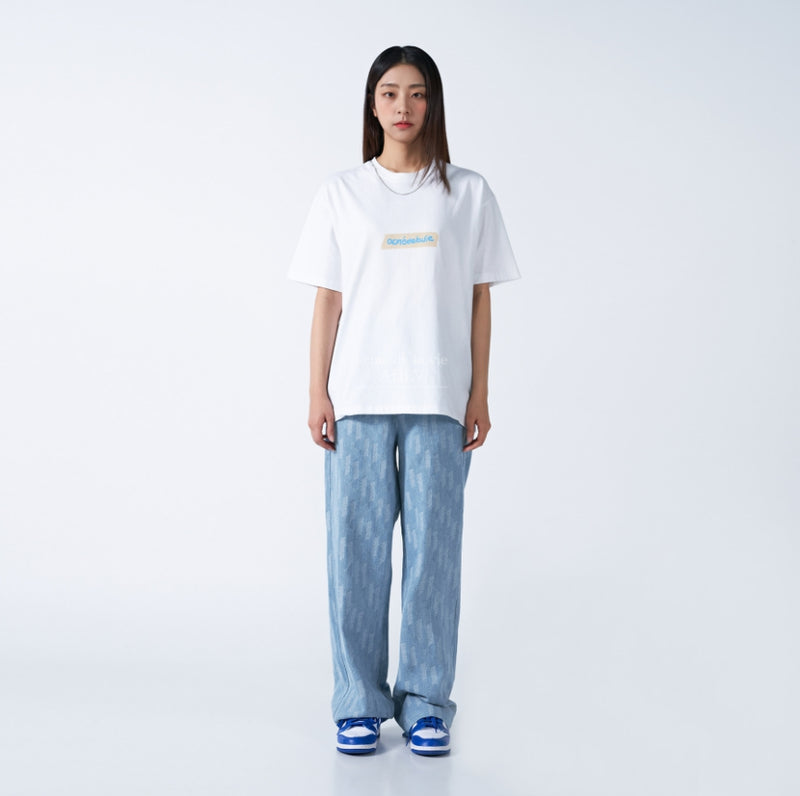 アクメドラビ(acme' de la vie) CUTTED PATTERN WIDE DENIM PANTS LIGHT BLUE