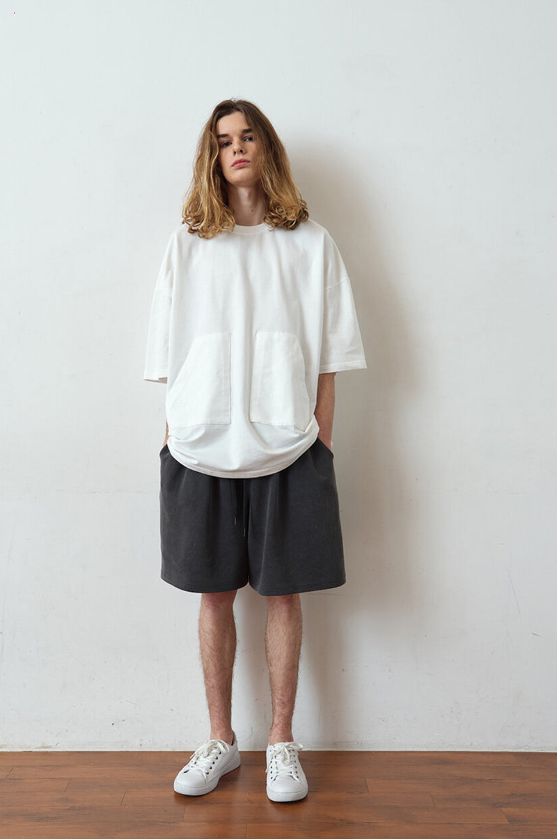 A NOTHING (エーナッシング)  SOLAR PIGMENT 1/2 WIDE SWEAT PANTS (Charcoal)