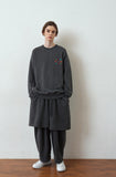A NOTHING (エーナッシング)  SOLAR PIGMENT 1/2 WIDE SWEAT PANTS (Charcoal)