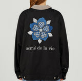 アクメドラビ(acme' de la vie) FLOWER TRUCKER JACKET BLACK