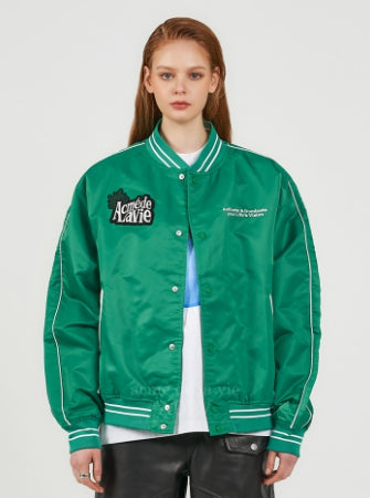 アクメドラビ(acme' de la vie) EMBROIDERY WAPPEN VARSITY JACKET GREEN