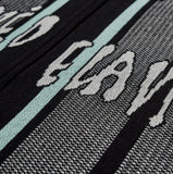 アクメドラビ(acme' de la vie) STRIPE FRONT ZIP UP KNIT BLACK