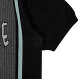 アクメドラビ(acme' de la vie) STRIPE FRONT ZIP UP KNIT BLACK