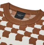 アクメドラビ(acme' de la vie) CHECKER BOARD KNIT VEST BROWN