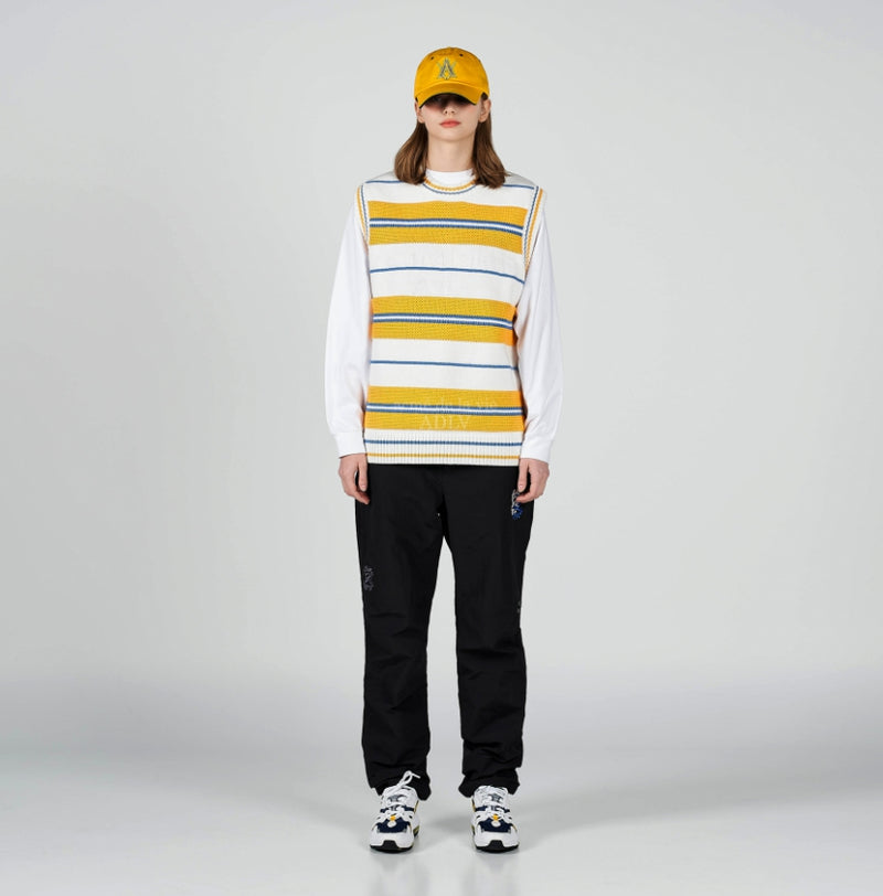 アクメドラビ(acme' de la vie) EMBOSSING LOGO KNITTING KNIT VEST YELLOW