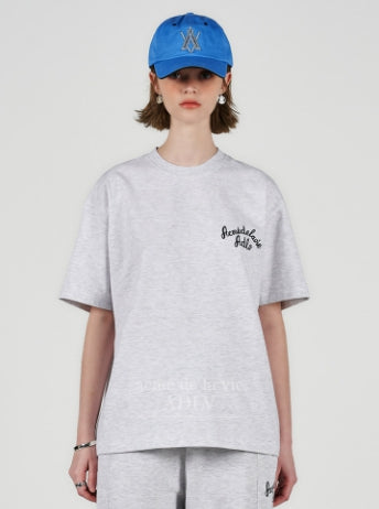 アクメドラビ(acme' de la vie) SCRIPT LOGO EMBROIDERY SHORT SLEEVE T-SHIRT MELANGE