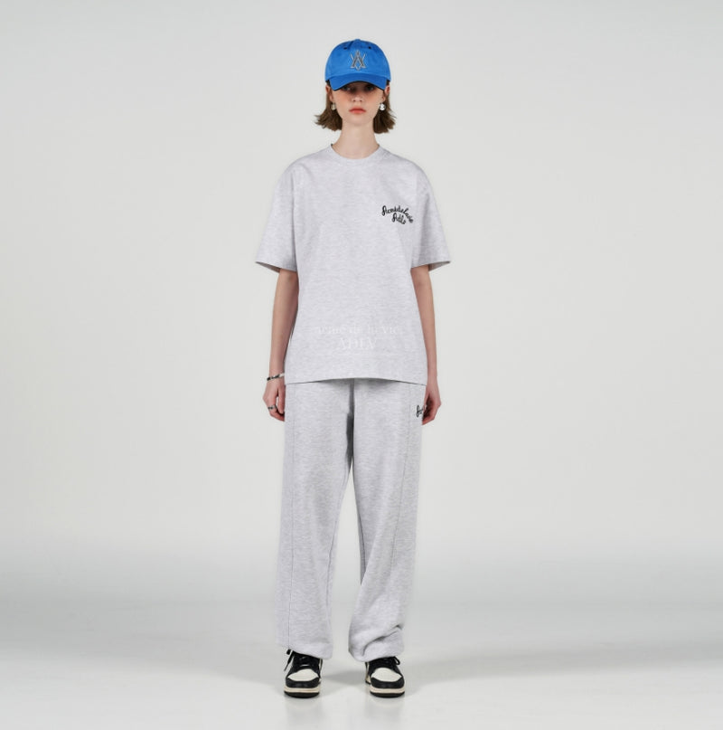 アクメドラビ(acme' de la vie) SCRIPT LOGO EMBROIDERY LONG PANTS MELANGE