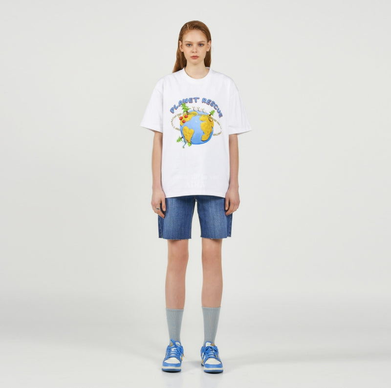 アクメドラビ(acme' de la vie) JELLY GLOBE SHORT SLEEVE T-SHIRT WHITE