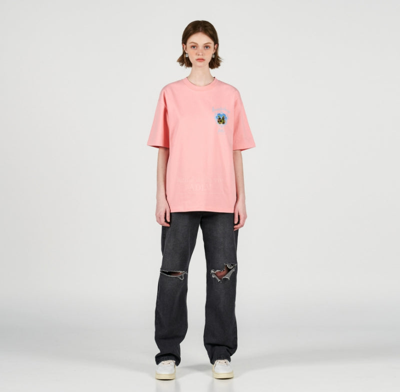 アクメドラビ(acme' de la vie) CATUS MIRROR SHORT SLEEVE T-SHIRT PINK