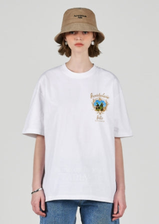 アクメドラビ(acme' de la vie) CATUS MIRROR SHORT SLEEVE T-SHIRT WHITE