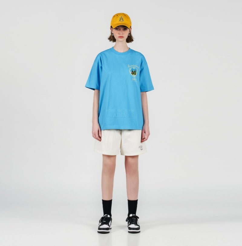 アクメドラビ(acme' de la vie) CATUS MIRROR SHORT SLEEVE T-SHIRT SKYBLUE