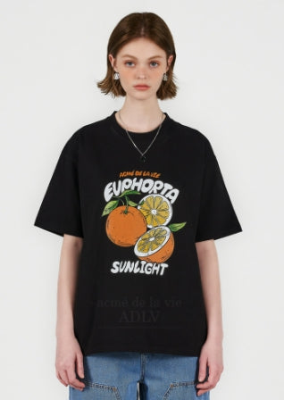 アクメドラビ(acme' de la vie) EUPHORIA SUNLIGHT FRUIT SHORT SLEEVE T-SHIRT BLACK