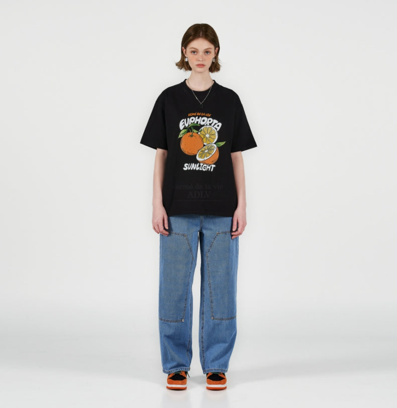 アクメドラビ(acme' de la vie) EUPHORIA SUNLIGHT FRUIT SHORT SLEEVE T-SHIRT BLACK