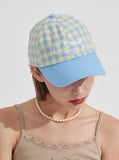 ワンダービジター(WONDER VISITOR) Classic check Ball-cap [Light blue]