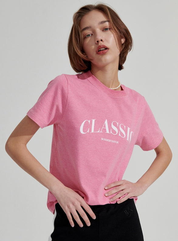 ワンダービジター(WONDER VISITOR) Classic T-shirt [Melange Pink]