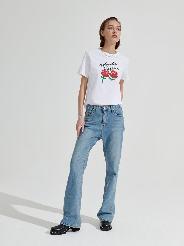 ワンダービジター(WONDER VISITOR)  Rose Logo T-shirt