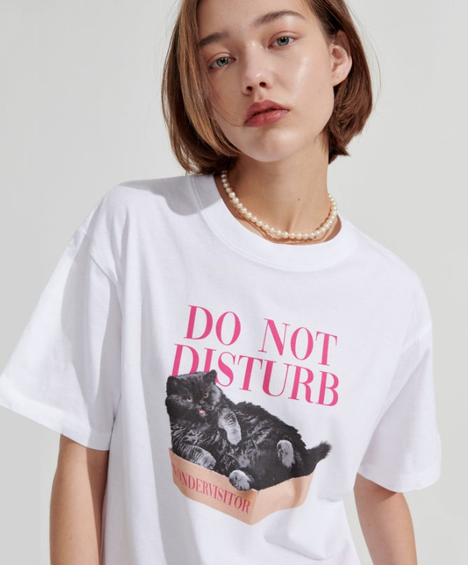ワンダービジター(WONDER VISITOR) Box Cat overfit T-shirt [White]