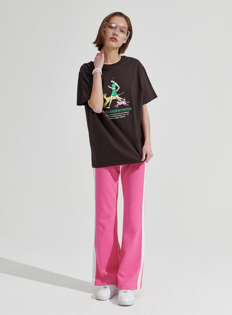 ワンダービジター(WONDER VISITOR) Run overfit T-shirt [Charcoal grey]