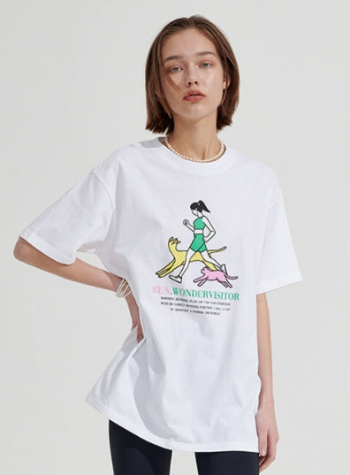 ワンダービジター(WONDER VISITOR) Run overfit T-shirt [White]