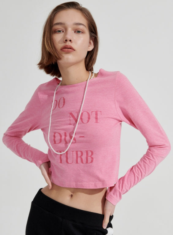 ワンダービジター(WONDER VISITOR)  DNDB Long sleeve T-shirt [Melange Pink]